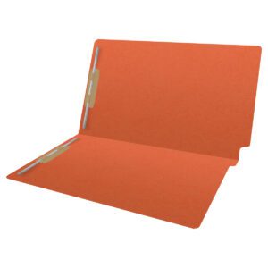14 pt Color Folders, Full Cut 2-Ply End Tab, Legal Size, 2 Fasteners in Pos #1 & #3, Orange (Box of 50) - Image 5