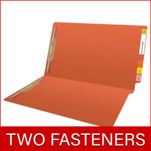 14 pt Color Folders, Full Cut 2-Ply End Tab, Legal Size, 2 Fasteners in Pos #1 & #3, Orange (Box of 50) - Image 8
