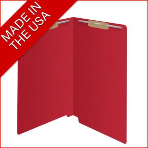 14 pt Color Folders, Full Cut 2-Ply End Tab, Legal Size, 2 Fasteners in Pos #1 & #3, Red (Box of 50) - Image 7