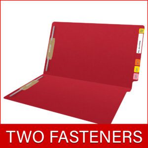 14 pt Color Folders, Full Cut 2-Ply End Tab, Legal Size, 2 Fasteners in Pos #1 & #3, Red (Box of 50) - Image 8