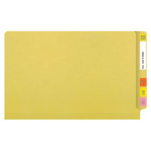 14 pt Color Folders, Full Cut 2-Ply End Tab, Legal Size, 2 Fasteners in Pos #1 & #3, Yellow (Box of 50) - Image 3