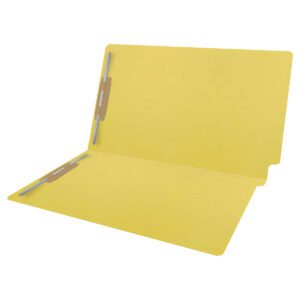 14 pt Color Folders, Full Cut 2-Ply End Tab, Legal Size, 2 Fasteners in Pos #1 & #3, Yellow (Box of 50) - Image 5