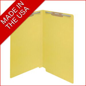 14 pt Color Folders, Full Cut 2-Ply End Tab, Legal Size, 2 Fasteners in Pos #1 & #3, Yellow (Box of 50) - Image 7