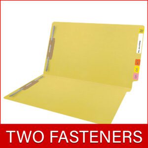 14 pt Color Folders, Full Cut 2-Ply End Tab, Legal Size, 2 Fasteners in Pos #1 & #3, Yellow (Box of 50) - Image 8