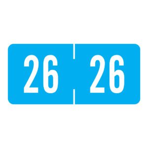 2026 Year Labels, Light Blue, Tab Products Compatible, 1/2" X 1-1/8" - Bulk (5 Rolls of 500) - Image 1