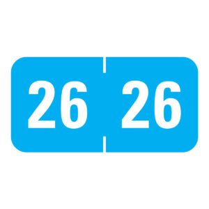 2026 Year Labels, light Blue, Tab Products Compatible, 3/4" X 1-1/2" - Roll of 500