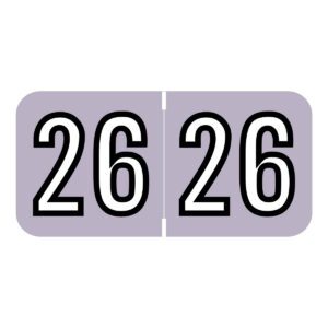 2026 Year Labels, Lavender, Barkley Compatible, 3/4" X 1-1/2" - Roll of 500