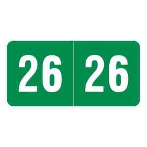 2026 Year Labels, Green, Smead Compatible, 1/2" X 1" - Roll of 500