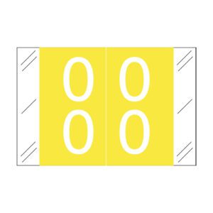 Barkley FDSTM Compatible Double Digit Labels, Number "00" , Yellow, Laminated Stock, 1" X 1-1/2" Individual Numbers - Roll of 500