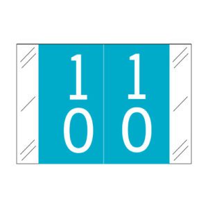 Barkley FDSTM Compatible Double Digit Labels, Number "10" , Blue, Laminated Stock, 1" X 1-1/2" Individual Numbers - Roll of 500