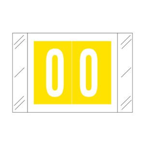 Barkley FNSTM Compatible Numerical Labels, Number "0" , Yellow, Laminated Stock, 1" X 1-1/2" Individual Numbers - Roll of 500