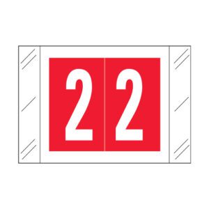 Barkley FNSTM Compatible Numerical Labels, Number "2" , Red, Laminated Stock, 1" X 1-1/2" Individual Numbers - Roll of 500