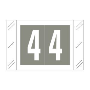 Barkley FNSTM Compatible Numerical Labels, Number "4" , Grey, Laminated Stock, 1" X 1-1/2" Individual Numbers - Roll of 500