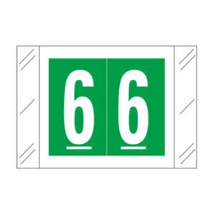 Barkley FNSTM Compatible Numerical Labels, Number "6" , Dark Green, Laminated Stock, 1" X 1-1/2" Individual Numbers - Roll of 500