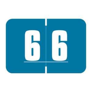 Digi Color Compatible Numerical Labels, Number "6" , Blue, Laminated Stock, 1" X 1-1/2" Individual Numbers - Roll of 250