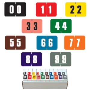 Digi Color Compatible Numerical Labels, #0-9 Numeric Set, Laminated Stock, 1" X 1-1/2" Individual Numbers - 10 Roll of 250