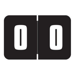 Digi Color Compatible Numerical Labels, Number "0" , Black, Laminated Stock, 15/16" X 1-5/8" Individual Numbers - Roll of 250