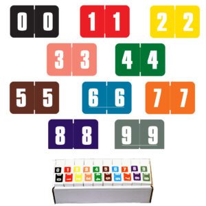 Digi Color Compatible Numerical Labels, #0-9 Numeric Set, Laminated Stock, 1" X 1-1/2" Individual Numbers - 10 Rolls of 250