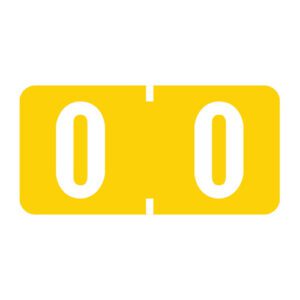 Smead ETSN Compatible Numeric Labels, Number "0", Yellow, Laminated Stock, 1/2" X 1" Individual Numbers - Pack of 250