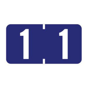 Smead ETSN Compatible Numeric Labels, Number "1", Blue, Laminated Stock, 1/2" X 1" Individual Numbers - Pack of 250