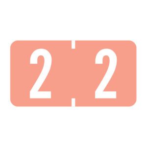 Smead ETSN Compatible Numeric Labels, Number "2", Pink, Laminated Stock, 1/2" X 1" Individual Numbers - Pack of 250