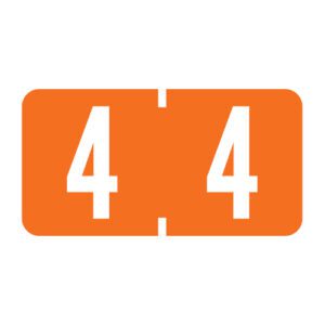 Smead ETSN Compatible Numeric Labels, Number "4", Orange, Laminated Stock, 1/2" X 1" Individual Numbers - Pack of 250