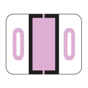 File Doctor Compatible Numeric Labels, Number "0", Lilac, Laminated Stock, 1" X 1-1/4" Individual Numbers - Roll of 500