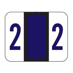 File Doctor Compatible Numeric Labels, Number "2", Purple, Laminated Stock, 1" X 1-1/4" Individual Numbers - Roll of 500