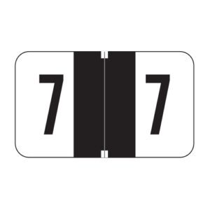 Jeter 0300 Compatible Numeric Labels, Number "7", Black, Laminated Stock, 15/16" X 1-5/8" Individual Numbers - Roll of 500 - Image 1