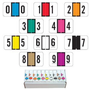 Jeter 0300 Compatible Numeric Labels, Laminated Stock, 15/16" X 1-5/8", Starter Set - 10 rolls of 500 - Image 1