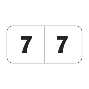 Jeter 4500 Compatible Numeric Labels, Number "7", White, Laminated Stock, 3/4" X 1-1/2" Individual Numbers - Roll of 500 - Image 1