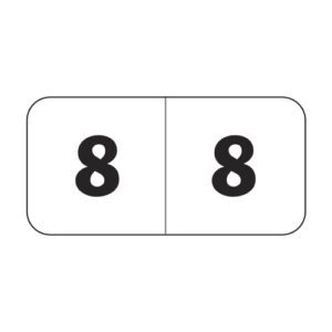 Jeter 4500 Compatible Numeric Labels, Number "8", White, Laminated Stock, 3/4" X 1-1/2" Individual Numbers - Roll of 500 - Image 1