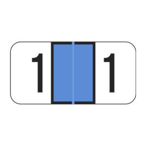 Jeter 3000 Compatible Numeric Labels, Number "1", Blue, Laminated Stock, 3/4" X 1-1/2" Individual Numbers - Roll of 500