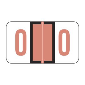 Jeter 6190 Compatible Numeric Labels, Number "0", Pink, Laminated Stock, 15/16" X 1-5/8" Individual Numbers - Roll of 500