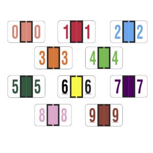 Jeter 6190 Compatible Numeric Labels, Laminated Stock, 15/16" X 1-5/8", Starter Kit, Individual Numbers - 10 Rolls of 500