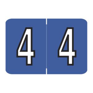 Barkley NCPM Compatible Numeric Labels, Number "4", Dark Blue, Laminated Stock, 1" X 1-1/2" Individual Numbers - Roll of 500