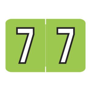 Barkley NCPM Compatible Numeric Labels, Number "7", Light Green, Laminated Stock, 1" X 1-1/2" Individual Numbers - Roll of 500 - Image 1