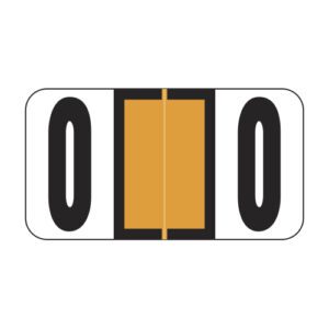 Reynolds & Reynolds Compatible Numeric Ringbook Sheets, Number "0", Orange, Laminated Stock, 7/8" X 1-5/8", Individual Numbers - Pack of 240