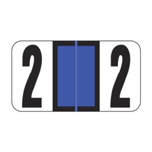 Reynolds & Reynolds Compatible Alternate Numeric Labels, Number "2", Royal Blue, Laminated Stock, 7/8" X 1-5/8", Individual Numbers - Roll of 500 - Image 1