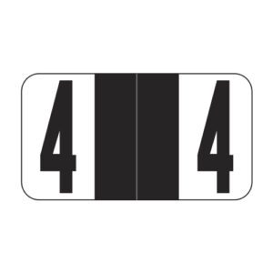 Reynolds & Reynolds Compatible Alternate Numeric Labels, Number "4", Black, Laminated Stock, 7/8" X 1-5/8", Individual Numbers - Roll of 500 - Image 1