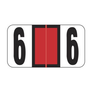 Reynolds & Reynolds Compatible Numeric Labels, Number "5", Red, Laminated Stock, 7/8" X 1-5/8", Individual Numbers - Roll of 500 - Image 1