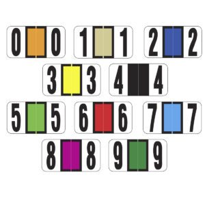 Reynolds & Reynolds Compatible Alternate Numeric Labels, Laminated Stock, 7/8" X 1-5/8", Individual Numbers - 10 Rolls of 500 - Image 1