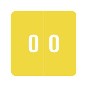 Smead DCC Compatible Numeric Labels, Number "0", Yellow, Laminated Stock, 1-1/2" X 1-1/2" Individual Numbers - Roll of 250 - Image 1