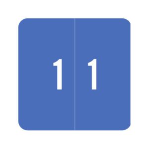 Smead DCC Compatible Numeric Labels, Number "1", Blue, Laminated Stock, 1-1/2" X 1-1/2" Individual Numbers - Roll of 250 - Image 1