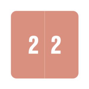 Smead DCC Compatible Numeric Labels, Number "2", Pink, Laminated Stock, 1-1/2" X 1-1/2" Individual Numbers - Roll of 250 - Image 1