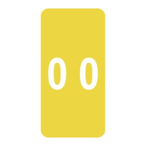 Smead LCC Compatible Numeric Labels, Number "0", Yellow, Laminated Stock, 2" X 1" Individual Numbers - Roll of 250