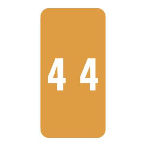 Smead LCC Compatible Numeric Labels, Number "4", Orange, Laminated Stock, 2" X 1" Individual Numbers - Roll of 250