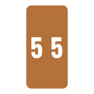Smead LCC Compatible Numeric Labels, Number "5", Brown, Laminated Stock, 2" X 1" Individual Numbers - Roll of 250