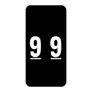 Smead LCC Compatible Numeric Labels, Number "9", Black, Laminated Stock, 2" X 1" Individual Numbers - Roll of 250