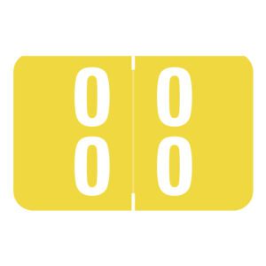 Smead DDS Compatible Double Digit Numeric Labels, Number "00", Yellow, Laminated Stock, 1" x 1-1/2" Individual Numbers - Roll of 500